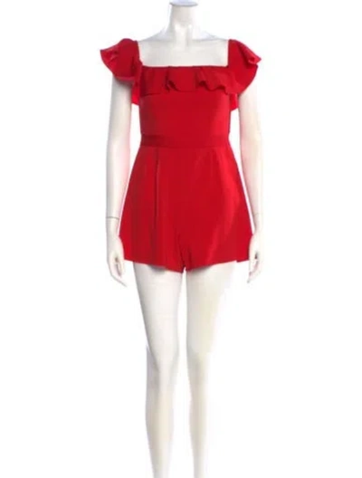 Pre-owned Jay Godfrey Square Neckline Romper In Red