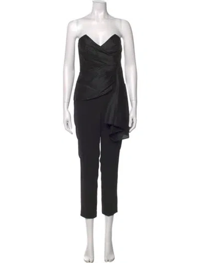 Pre-owned Jay Godfrey Strapless Jumpsuit In Black