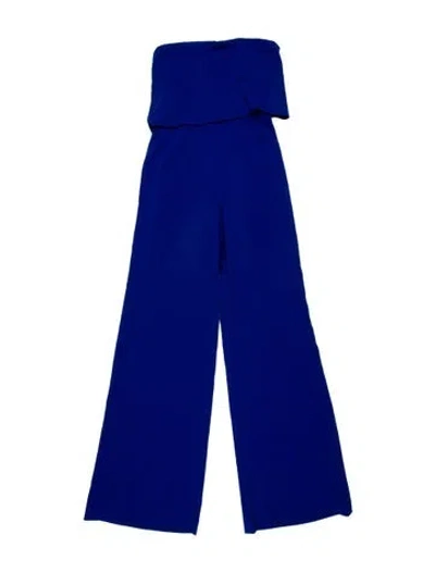 Pre-owned Jay Godfrey Strapless Jumpsuit In Blue