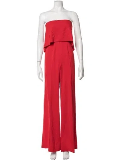 Pre-owned Jay Godfrey Strapless Jumpsuit In Red