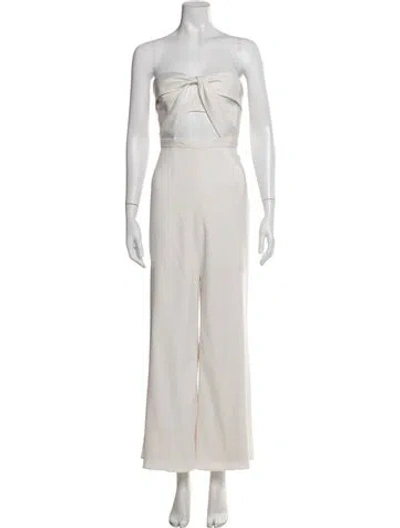 Pre-owned Jay Godfrey Strapless Jumpsuit In White
