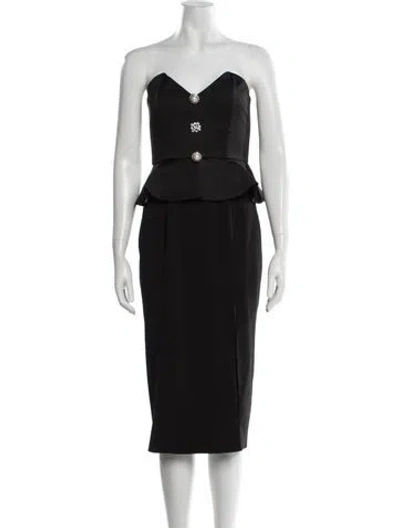 Pre-owned Jay Godfrey Strapless Knee-length Dress W/ Tags In Black