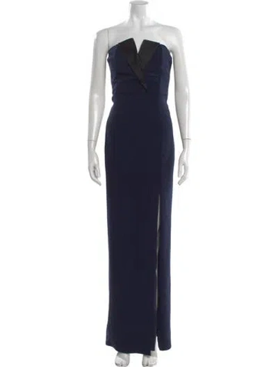 Pre-owned Jay Godfrey Strapless Long Dress In Blue