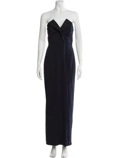 Pre-owned Jay Godfrey Strapless Long Dress In Blue