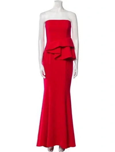 Pre-owned Jay Godfrey Strapless Long Dress In Red