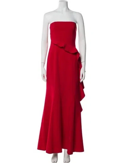 Pre-owned Jay Godfrey Strapless Long Dress In Red