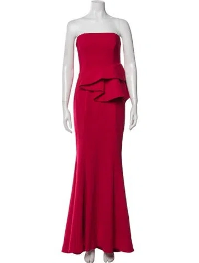 Pre-owned Jay Godfrey Strapless Long Dress In Red