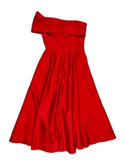 Pre-owned Jay Godfrey Strapless Midi Length Dress In Red
