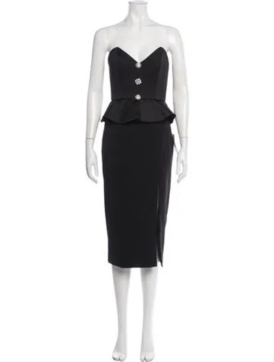Pre-owned Jay Godfrey Strapless Midi Length Dress W/ Tags In Black
