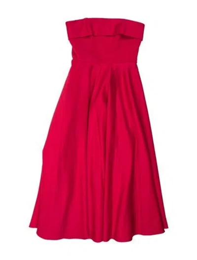 Pre-owned Jay Godfrey Strapless Midi Length Dress W/ Tags In Red