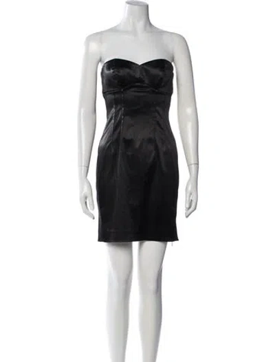 Pre-owned Jay Godfrey Strapless Mini Dress In Black