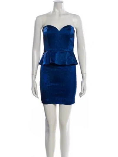 Pre-owned Jay Godfrey Strapless Mini Dress In Blue