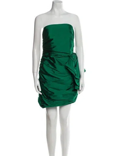 Pre-owned Jay Godfrey Strapless Mini Dress In Green