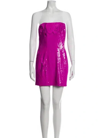 Pre-owned Jay Godfrey Strapless Mini Dress In Purple