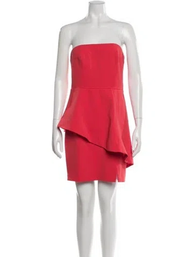Pre-owned Jay Godfrey Strapless Mini Dress In Red
