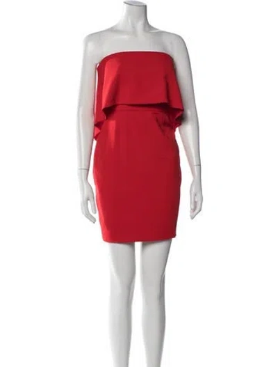 Pre-owned Jay Godfrey Strapless Mini Dress In Red