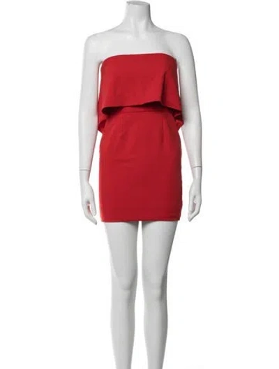 Pre-owned Jay Godfrey Strapless Mini Dress In Red