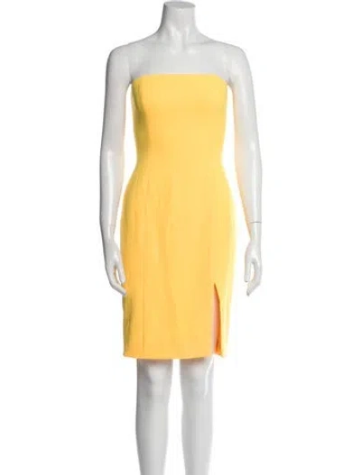 Pre-owned Jay Godfrey Strapless Mini Dress In Yellow