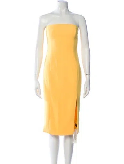 Pre-owned Jay Godfrey Strapless Mini Dress In Yellow