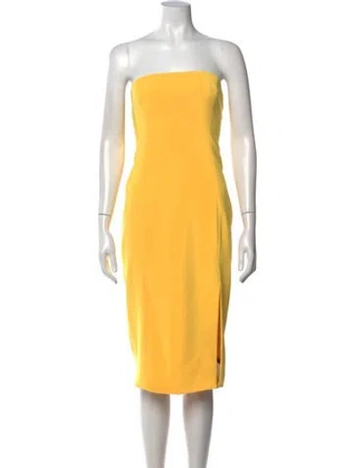 Pre-owned Jay Godfrey Strapless Mini Dress In Yellow