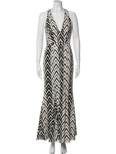 Pre-owned Jay Godfrey Striped Long Dress In Black