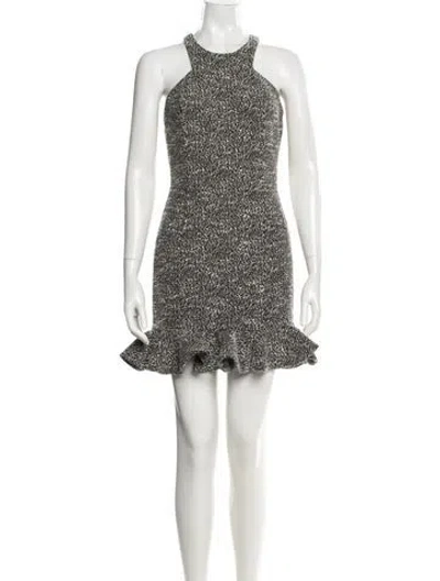 Pre-owned Jay Godfrey Tweed Pattern Mini Dress In Black