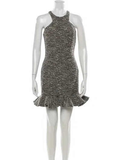 Pre-owned Jay Godfrey Tweed Pattern Mini Dress In Black