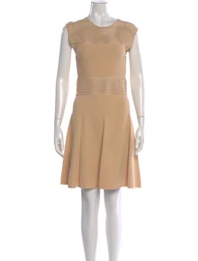 Pre-owned Jay Godfrey Tweed Pattern Mini Dress In Brown
