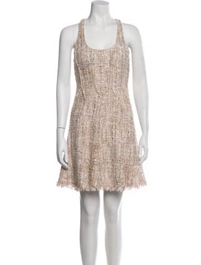 Pre-owned Jay Godfrey Tweed Pattern Mini Dress In Neutral