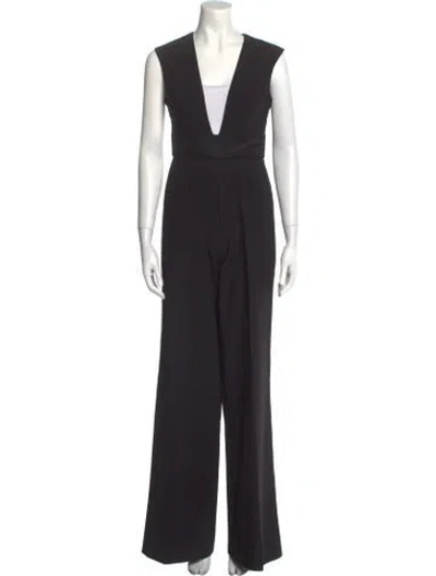 Pre-owned Jay Godfrey V-neck Jumpsuit In Black