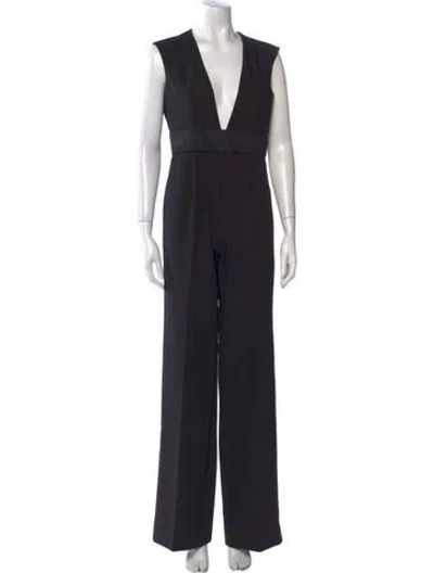 Pre-owned Jay Godfrey V-neck Jumpsuit In Black