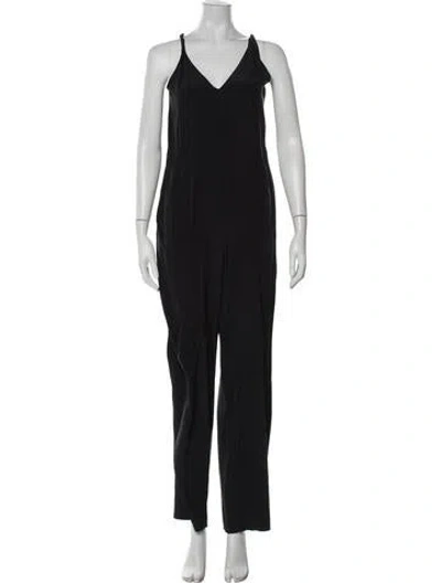 Pre-owned Jay Godfrey V-neck Jumpsuit In Black