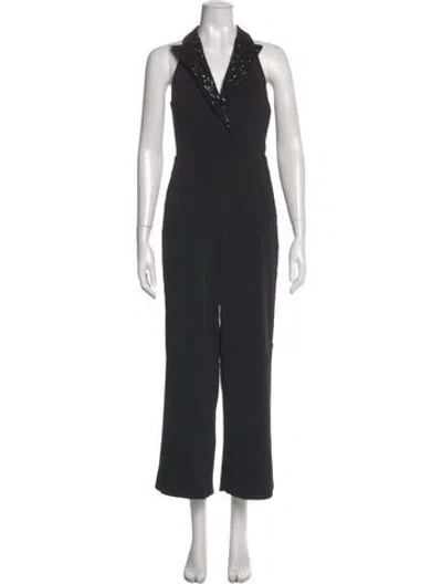 Pre-owned Jay Godfrey V-neck Jumpsuit In Black