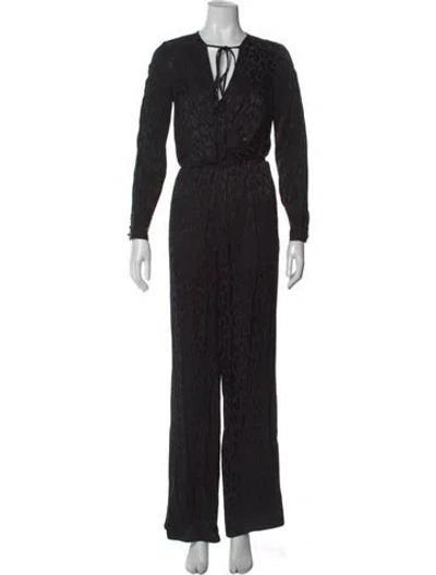 Pre-owned Jay Godfrey V-neck Jumpsuit In Black