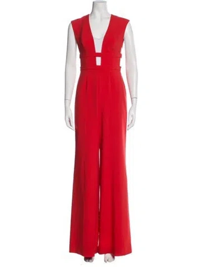 Pre-owned Jay Godfrey V-neck Jumpsuit In Orange