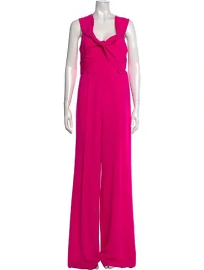 Pre-owned Jay Godfrey V-neck Jumpsuit In Pink