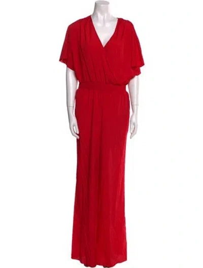 Pre-owned Jay Godfrey V-neck Jumpsuit In Red