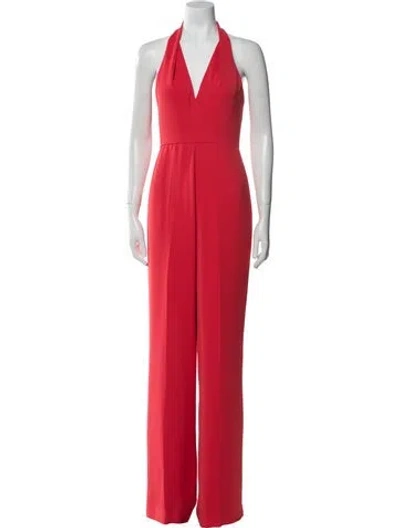 Pre-owned Jay Godfrey V-neck Jumpsuit In Red