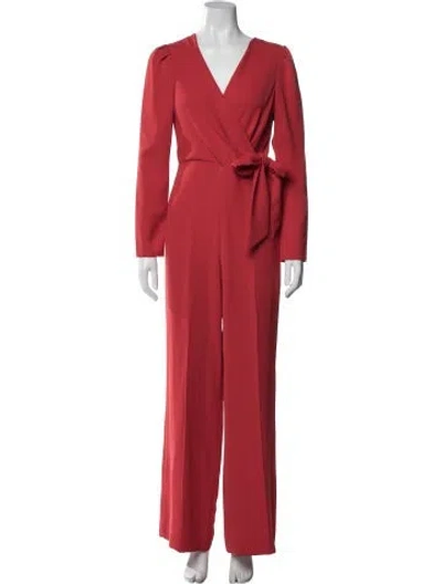 Pre-owned Jay Godfrey V-neck Jumpsuit In Red