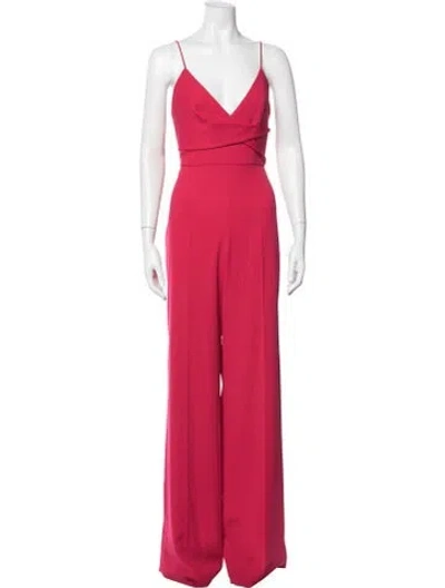 Pre-owned Jay Godfrey V-neck Jumpsuit In Red