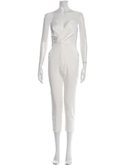 Pre-owned Jay Godfrey V-neck Jumpsuit In White