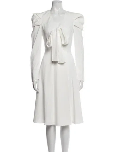 Pre-owned Jay Godfrey V-neck Knee-length Dress In White