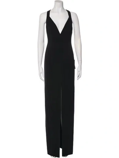 Pre-owned Jay Godfrey V-neck Long Dress In Black