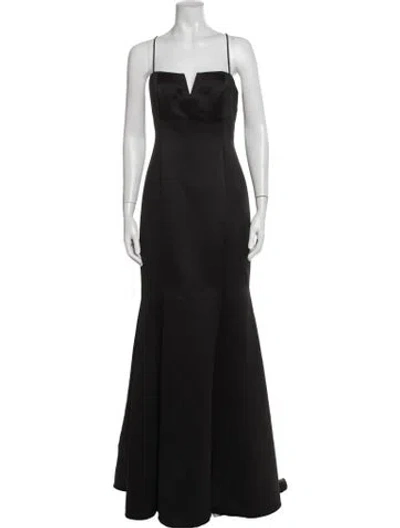 Pre-owned Jay Godfrey V-neck Long Dress In Black