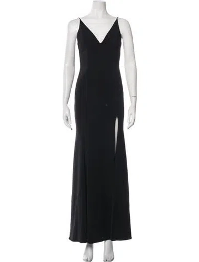 Pre-owned Jay Godfrey V-neck Long Dress In Black