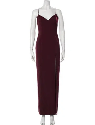 Pre-owned Jay Godfrey V-neck Long Dress In Burgundy