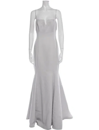 Pre-owned Jay Godfrey V-neck Long Dress In Grey