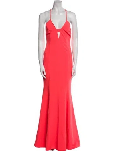 Pre-owned Jay Godfrey V-neck Long Dress In Orange