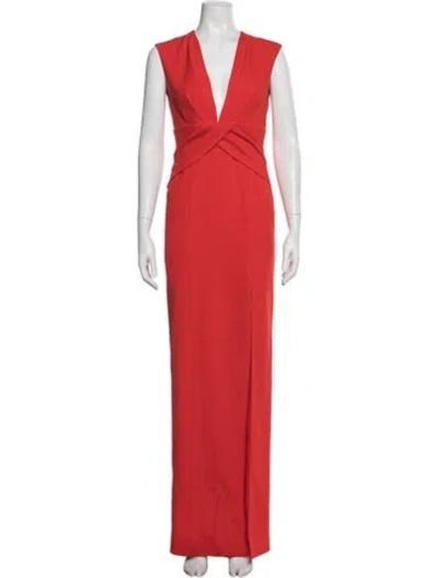 Pre-owned Jay Godfrey V-neck Long Dress In Orange