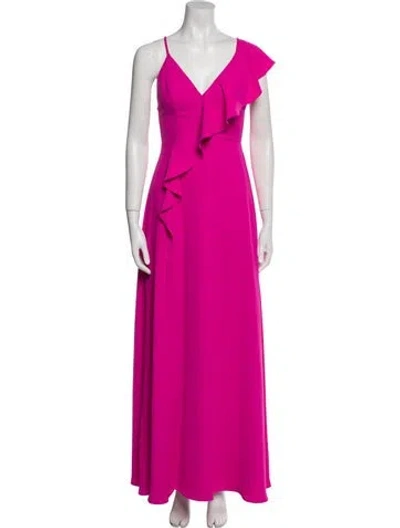 Pre-owned Jay Godfrey V-neck Long Dress In Pink